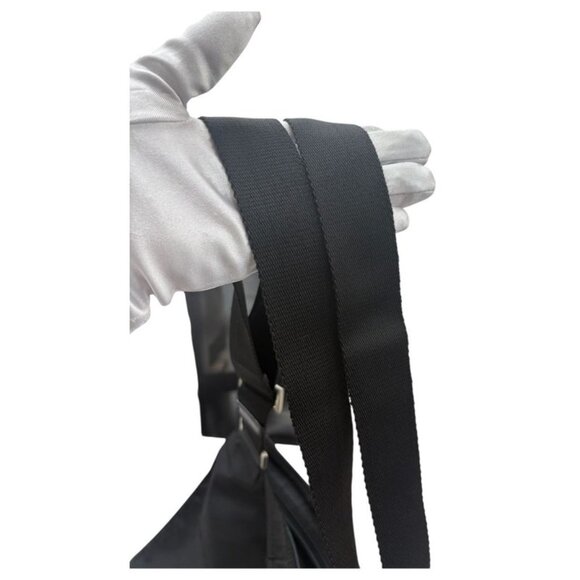 Prada Tessuto Triangle Logo Black Silver Nylon Shoulder Bag - Picture 9 of 9